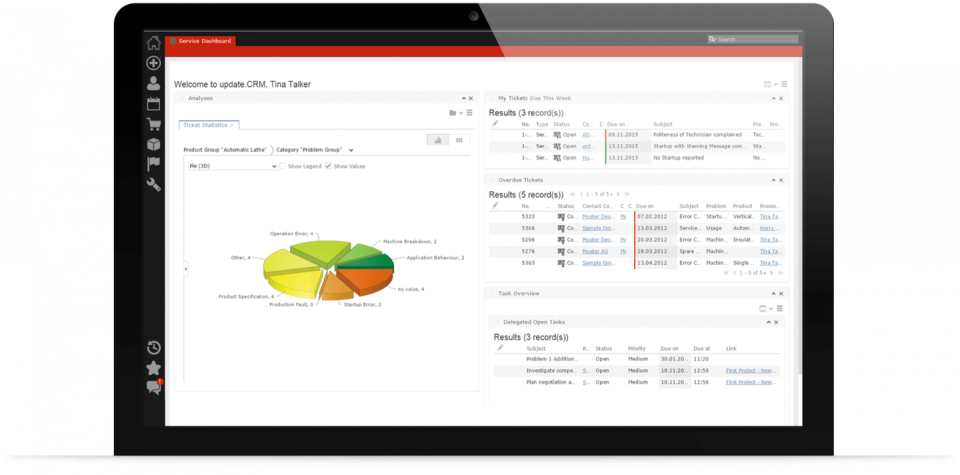 screenshot of Aurea CRM